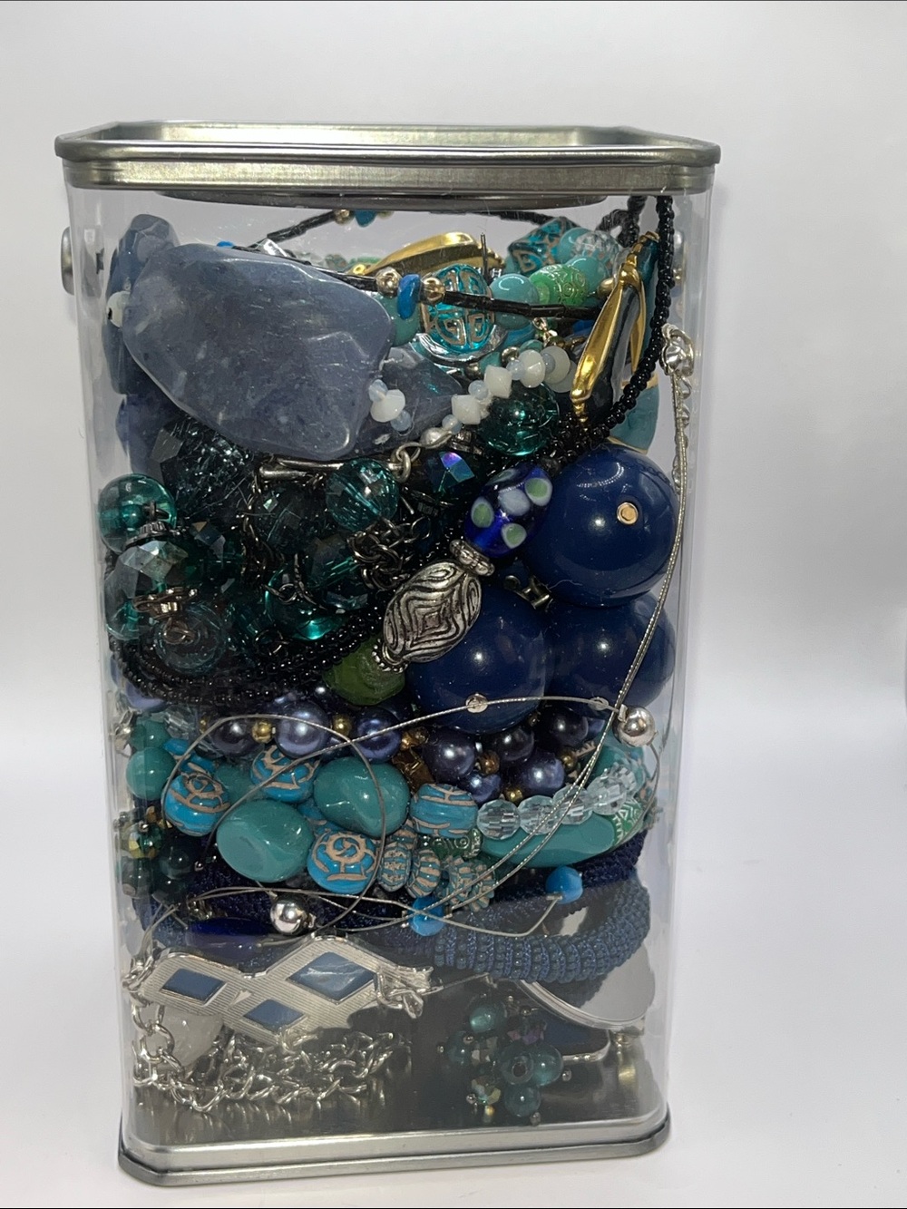 Women's blue green tones Mystery Jewelry Jar - Picture 4 of 6